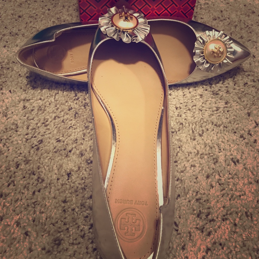 Tory Burch 'Melody' Metallic Flats